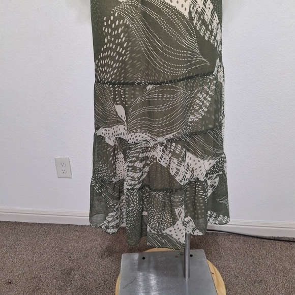 Philosophy Coquette Green White Cottagecore Abstract Sheer Prairie Midi Dress 3X - Picture 9 of 12